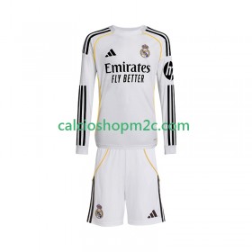 Real Madrid Bambino Maglia Prima 2025/2026 Manica Lunga